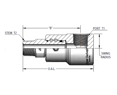 9SS8HPMP38XFP38-NI-90V by Super Swivel | 23263-NI-90V | High Pressure 3/8-18 Male Pipe NPTF x 3/8-18 Female NPTF | 0.312" Through Hole | 90° Elbow | Electroless Nickel | Viton Seal