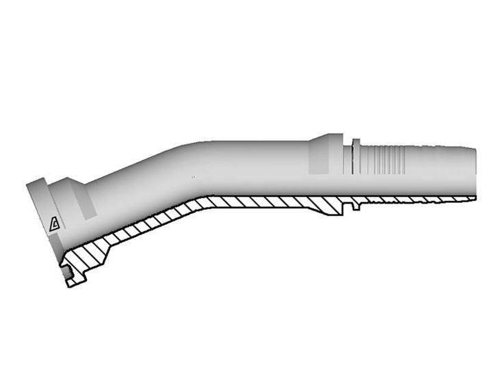 A-2424-C612 Alfagomma by Kuriyama | A Series | Two-Piece Hydraulic Hose Fitting | SAE J518 | 22° Elbow | -24 Hose ID x -24 Code 61 Flange | Steel