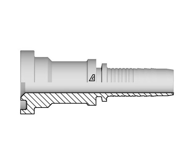 A-0812-C61S Alfagomma by Kuriyama | A Series | Two-Piece Hydraulic Hose Fitting | SAE J518 | -08 Hose ID x -12 Code 61 Flange | Steel