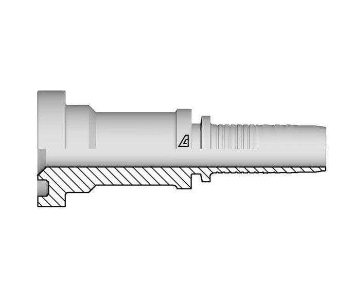 A-0812-C62S Alfagomma by Kuriyama | A Series | Two-Piece Hydraulic Hose Fitting | SAE J518 | -08 Hose ID x -12 Code 62 Flange | Steel