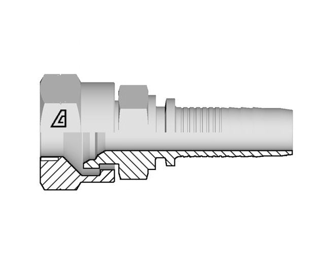 A-0404-FJIS Alfagomma by Kuriyama | A Series | Two-Piece Hydraulic Hose Fitting | -04 Hose ID x -04 Female JIS Swivel 30° Seat B 8363 Type F | Steel