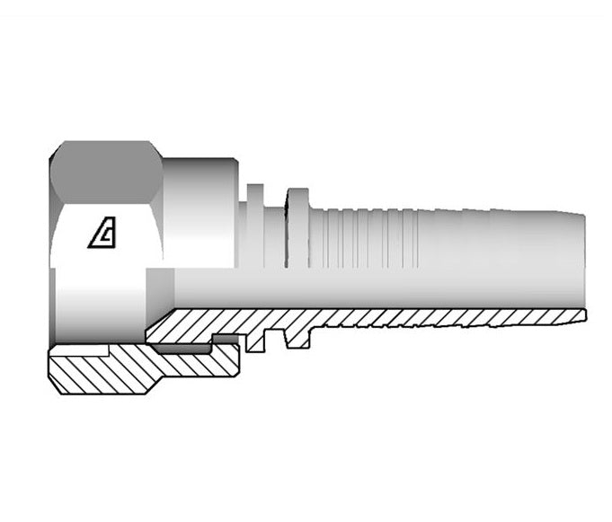 A-1214-FJSH Alfagomma by Kuriyama | A Series | Two-Piece Hydraulic Hose Fitting | -12 Hose ID x -14 Female JIC 37° | Steel
