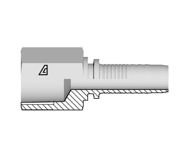 A-1616-FNPR Alfagomma by Kuriyama | A Series | Two-Piece Hydraulic Hose Fitting | -16 Hose ID x -16 Female NPTF Rigid | Steel