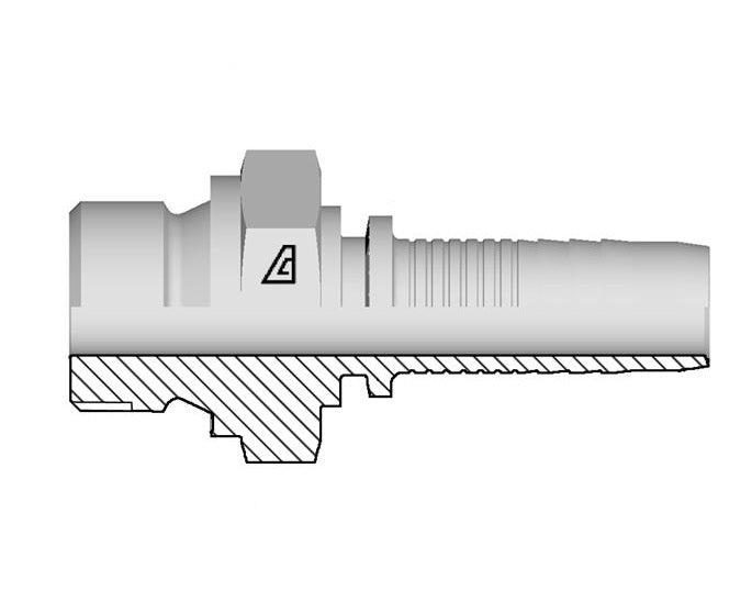A-1212-MBFS Alfagomma by Kuriyama | A Series | Two-Piece Hydraulic Hose Fitting | -12 Hose ID x -12 Male BSPP Flat Seat | Steel