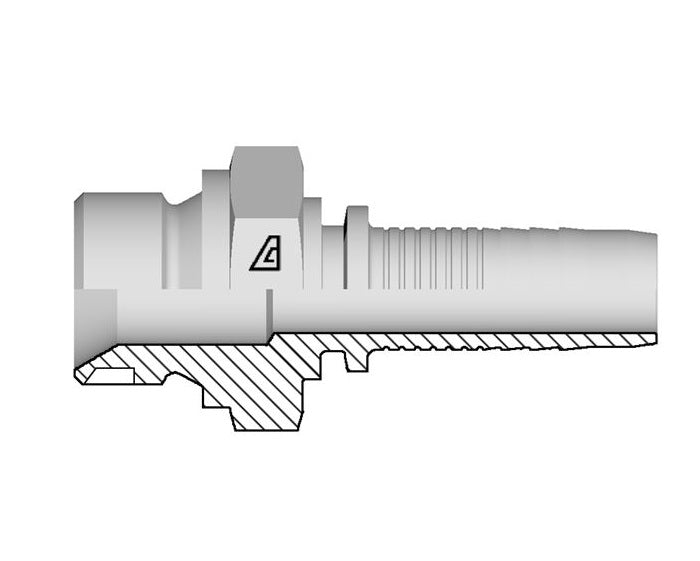 A-0806-MBPP Alfagomma by Kuriyama | A Series | Two-Piece Hydraulic Hose Fitting | -08 Hose ID x -06 Male BSPP 60° Seat | Steel