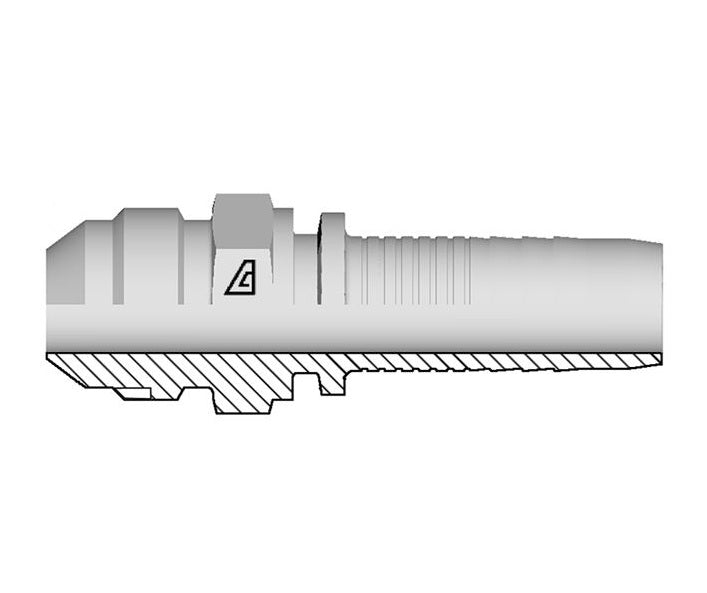 A-0304-MJIC Alfagomma by Kuriyama | A Series | Two-Piece Hydraulic Hose Fitting | -03 Hose ID x -04 Male JIC 37° | Steel