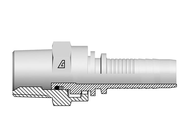 A-1616-MNPS Alfagomma by Kuriyama | A Series | Two-Piece Hydraulic Hose Fitting | -16 Hose ID x -16 Male NPTF Swivel 60° Seat | Steel