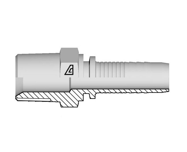 A-0808-MNPT Alfagomma by Kuriyama | A Series | Two-Piece Hydraulic Hose Fitting | -08 Hose ID x -08 Male NPTF 60° Seat | Steel