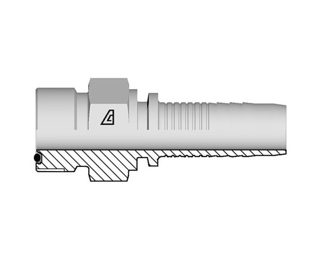A-1620-MOFS Alfagomma by Kuriyama | A Series | Two-Piece Hydraulic Hose Fitting | -16 Hose ID x -20 Male O-Ring Face Seal | Steel