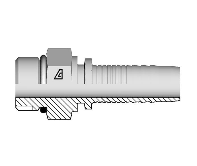 A-1210-MORB Alfagomma by Kuriyama | A Series | Two-Piece Hydraulic Hose Fitting | -12 Hose ID x -10 Male SAE O-Ring Boss | Steel
