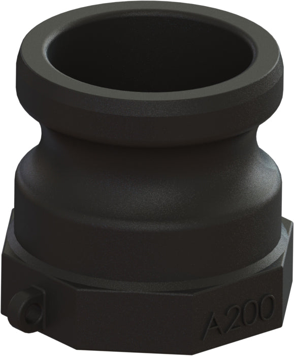 A-PP-150 by Campbell Fittings | Standard Cobra Cam & Groove Coupling | Type A | 1-1/2" Male Adapter x 1-1/2" Female NPT Thread | Poly-Glass