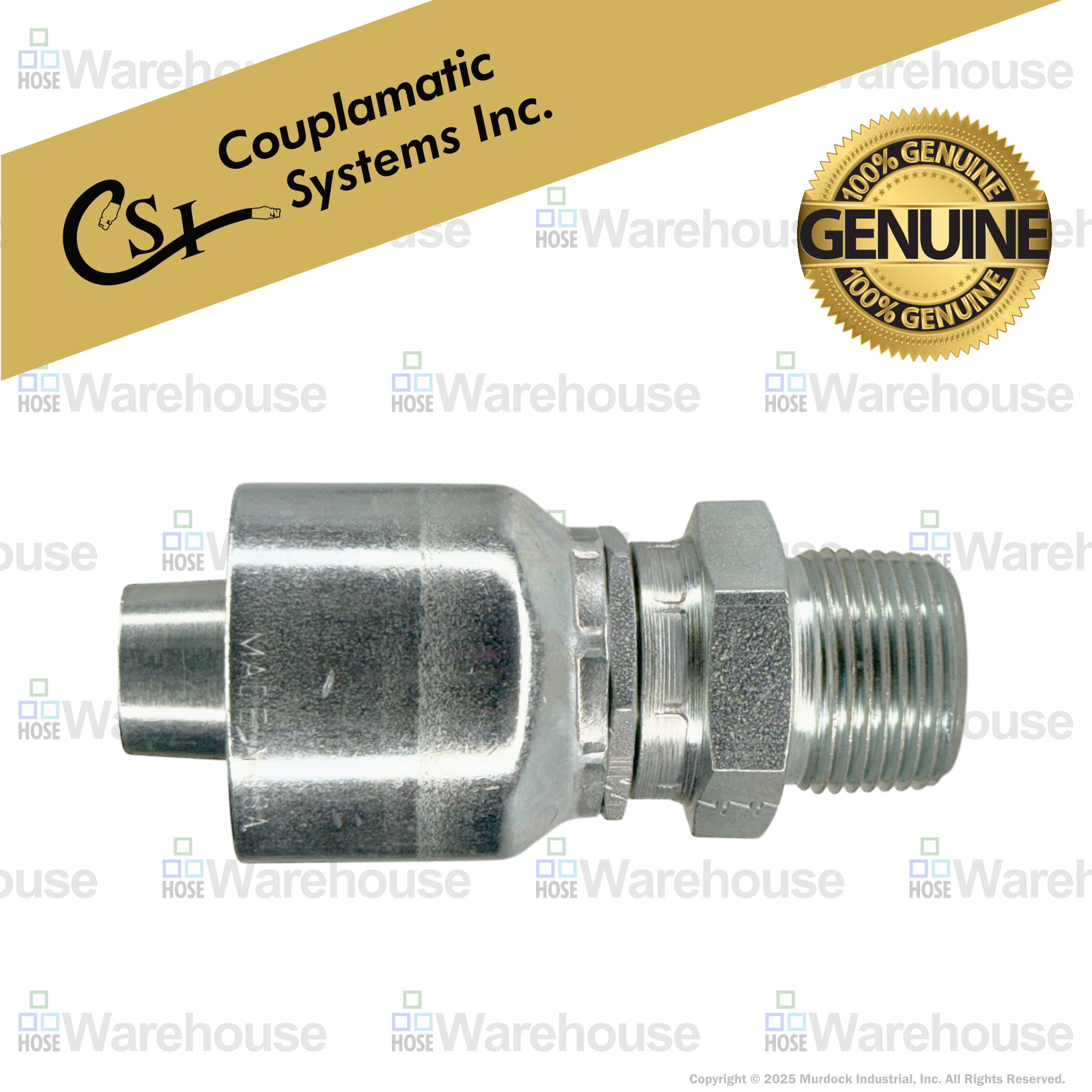 A04-12x12 by Couplamatic | A Series Coupling | 3/4" Hose ID x 3/4-14 Thread Male Swivel NPTF | Straight