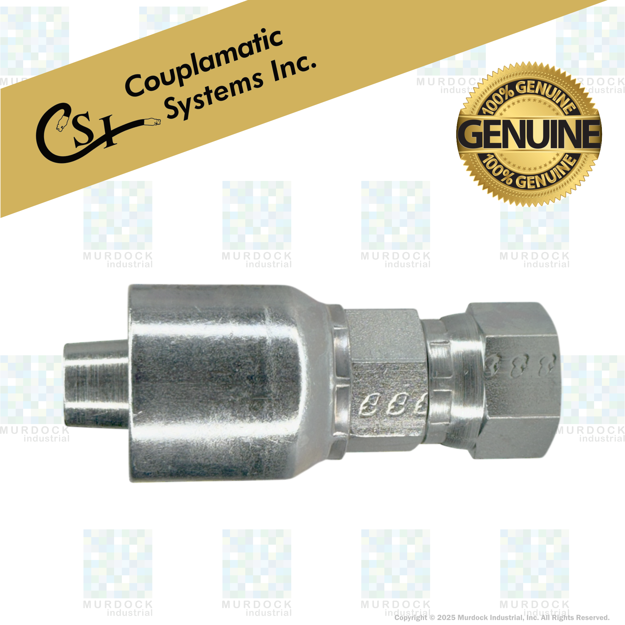 A09-10x10 by Couplamatic | A Series Coupling | 5/8" Hose ID x 7/8x14 Thread JIC 37° Female Swivel | Straight