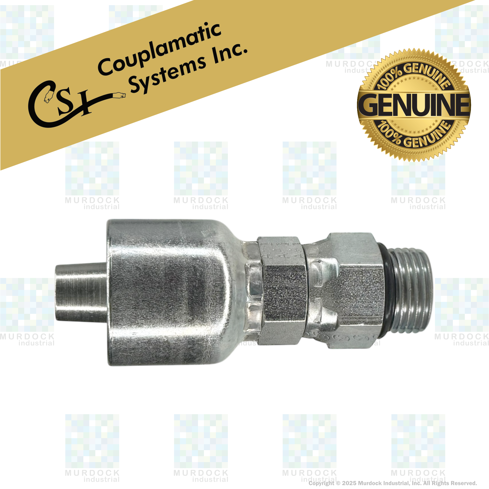 A12-6x6 by Couplamatic | A Series Coupling | 3/8" Hose ID x 9/16x18 Thread ORB Male Swivel | Straight