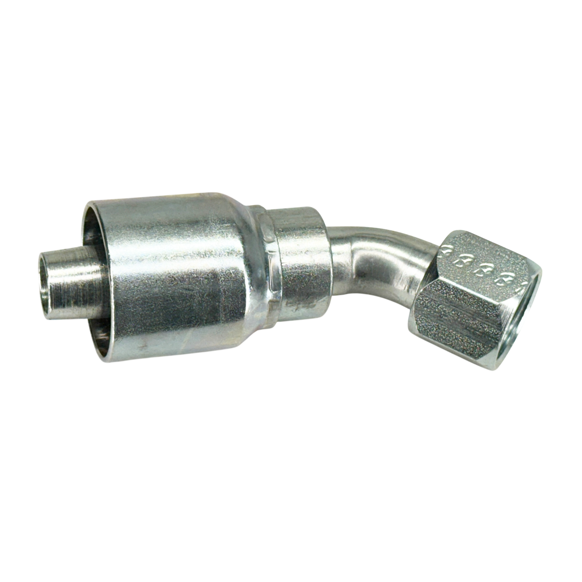 A25-8x8 by Couplamatic | A Series Coupling | 1/2" Hose ID x 3/4x16 Thread JIC/SAE Dual Seat Female Swivel | 45° Elbow
