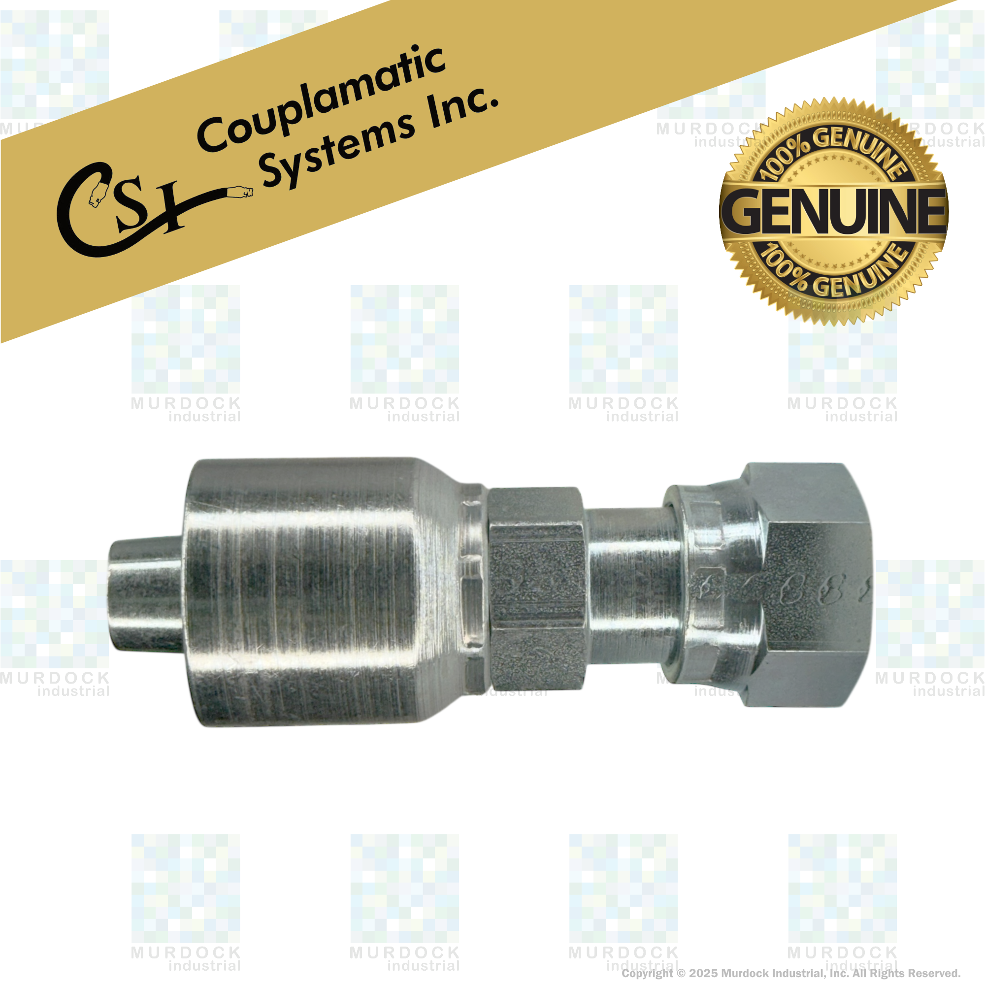A30-8x8 by Couplamatic | A Series Coupling | 1/2" Hose ID x 13/16x16 Thread O-Ring Face Seal | ORF Female Swivel | Straight