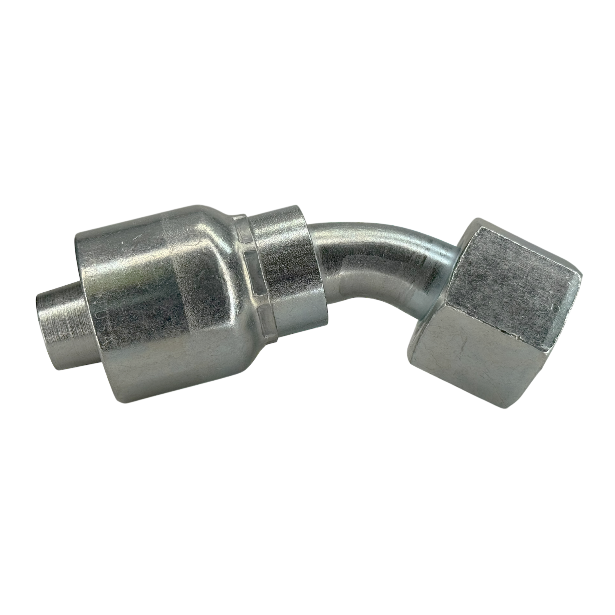 A31-10x10 by Couplamatic | A Series Coupling | 5/8" Hose ID x 1x14 Thread O-Ring Face Seal | ORF Female Swivel | 45° Elbow