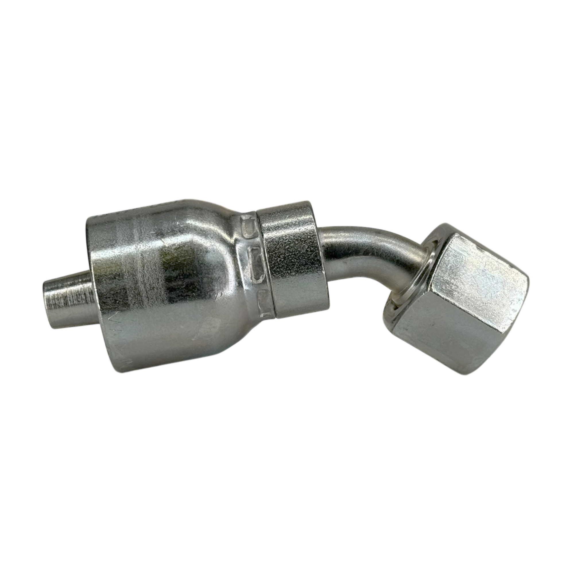 A31-4x4 by Couplamatic | A Series Coupling | 1/4" Hose ID x 9/16x18 Thread O-Ring Face Seal | ORF Female Swivel | 45° Elbow
