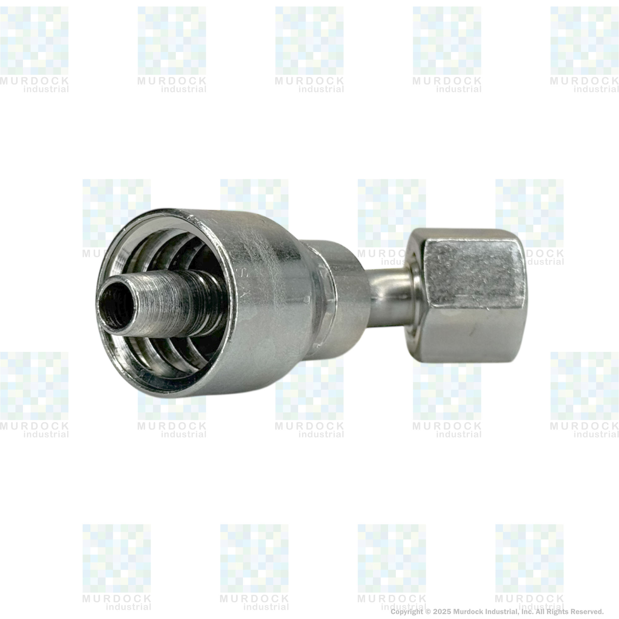 A31-6x6 by Couplamatic | A Series Coupling | 3/8" Hose ID x 11/16x16 Thread O-Ring Face Seal | ORF Female Swivel | 45° Elbow