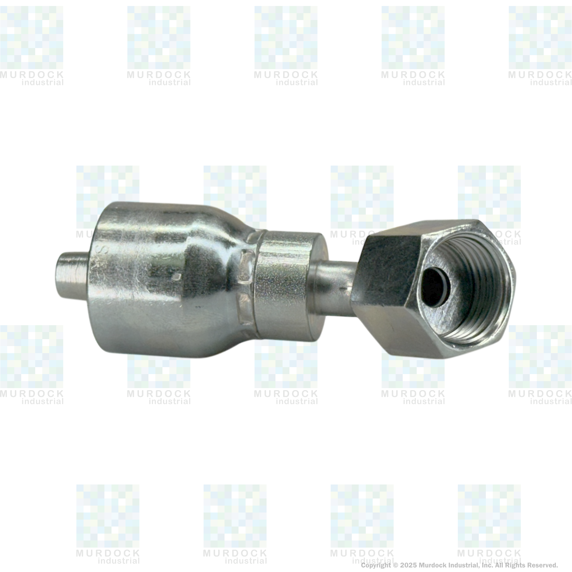 A31-6x6 by Couplamatic | A Series Coupling | 3/8" Hose ID x 11/16x16 Thread O-Ring Face Seal | ORF Female Swivel | 45° Elbow