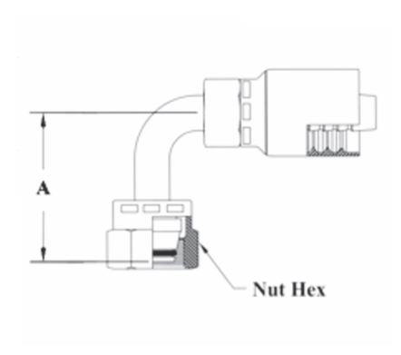 A45-6x12 by Couplamatic | A Series Coupling | 3/8" Hose ID x M20x1.5 Thread DIN Heavy 24° Seat Female Swivel | 90° Elbow