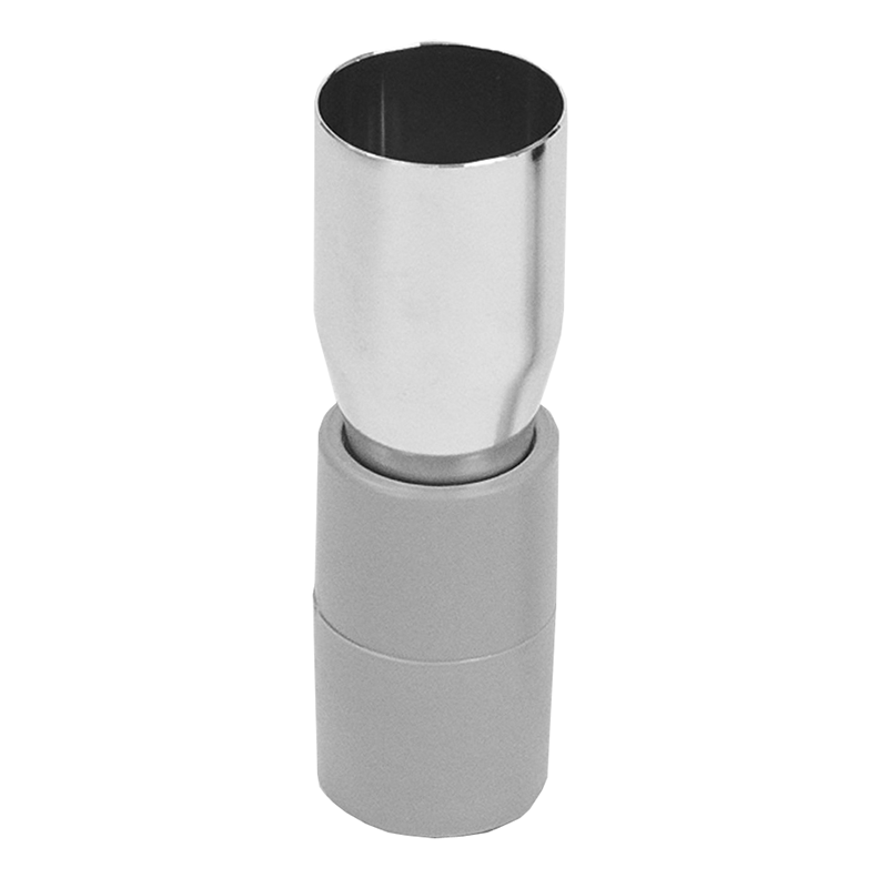 AC16 by Flexaust | Vacuum Inlet Adapter | / PVC | 1-1/2" Hose ID | 6-3/8" Length | Chrome Plated Steel