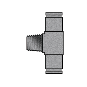 B-31872-04-04-04 Breco by Foster | Air Brake | 1/4" Push-to-Connect x 1/4" Push-to-Connect x 1/4" Male NPTF Thread | Tee