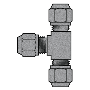 B-31464-04-06-06 Breco by Foster | Air Brake | 1/4" Tube Compression x 3/8" Tube Compression x 3/8" Tube Compression | Union | Tee