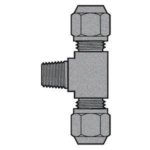 B-31472-04-04-04 Breco by Foster | Air Brake | 1/4" Tube Compression x 1/4" Tube Compression x 1/4" Male NPTF Thread | Tee