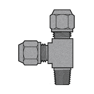 B-31471-08-06-08 Breco by Foster | Air Brake | 1/2" Tube Compression x 1/2" Tube Compression x 3/8" Male NPTF Thread | Tee