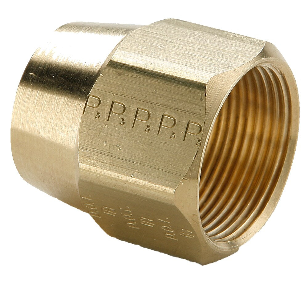 61RB-6 by Parker | Air Brake Hose Ends Fittings | 3/8" Nut x 31/32"-20 Female Thread | 1-1/16" Hex | 1.12" Length | Straight | Brass | Pack of 5
