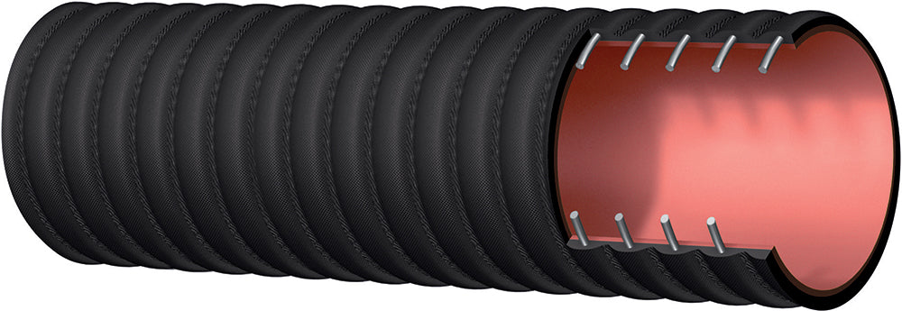 T704HA800X35 Alfagomma by Kuriyama | T704HA Series | "The Boomer" Industrial Sewer Vacuum Hose | 8" ID | 9.00" OD | 150 PSI | Black | 35ft Length