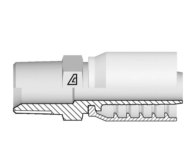 S-2424-MNPT Alfagomma by Kuriyama | S Series | One-Piece AlfaCrimp Hydraulic Hose Fitting | -24 Male NPTF 60° Seat x -24 Hose ID | Steel