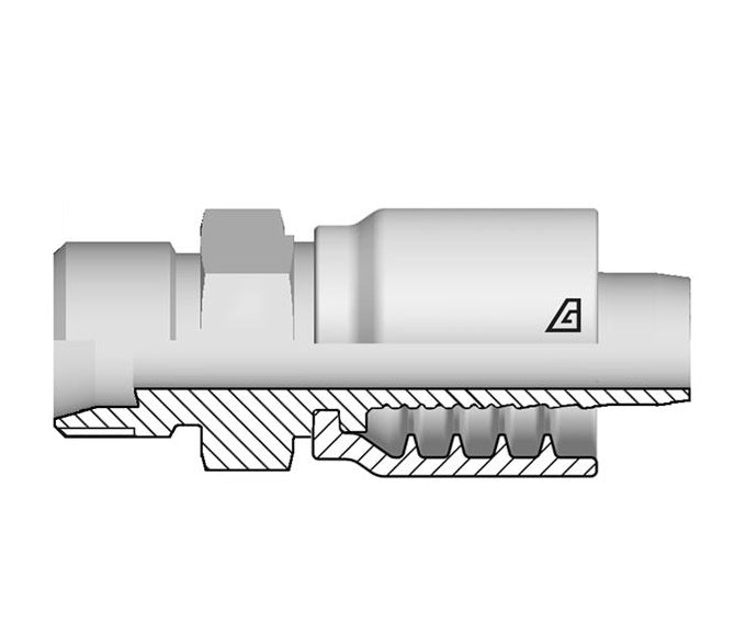 B-0808-BTTF Alfagomma by Kuriyama | B Series | One-Piece AlfaCrimp Hydraulic Hose Fitting | -08 Hose ID x -08 Bite Type Tube | Steel