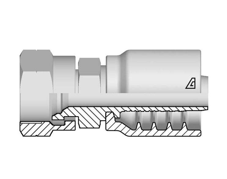 B-1230-FKOS Alfagomma by Kuriyama | B Series | One-Piece AlfaCrimp Hydraulic Hose Fitting | -12 Hose ID x M30x1.5 Female Komatsu | Steel