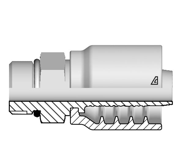 B-1010-MORB Alfagomma by Kuriyama | B Series | One-Piece AlfaCrimp Hydraulic Hose Fitting | -10 Hose ID x -10 SAE Male O-Ring Boss | Steel