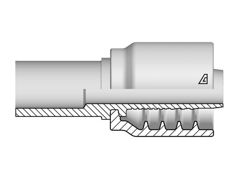 B-0610-MSPS Alfagomma by Kuriyama | B Series | One-Piece AlfaCrimp Hydraulic Hose Fitting | DIN 2353 | -06 Hose ID x 10mm Metric Straight Standpipe | Steel