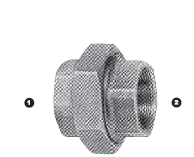 B1404U-40-40 by AdaptAll | -40 Female BSP x -40 Female BSP | No Seat Swivel Adapter | Malleable Iron