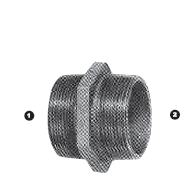 B1808H-04-02 by AdaptAll | -04 Male BSPT x -02 Male BSPT | Adapter | Malleable Iron