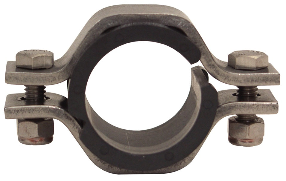 B24HS-G200 Dixon Valve 304 Stainless Steel Sanitary Hex Tube Hanger with High Temperature Polysulfone Sleeve - 2" Tube OD