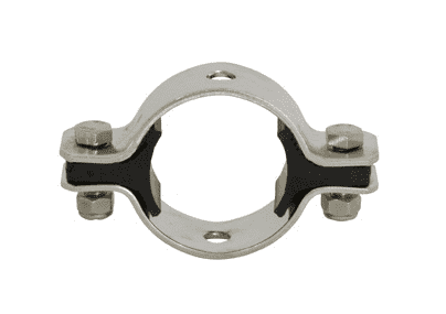 B24RPH-G100 Dixon Valve 304 Stainless Steel Sanitary Round Tube Hanger with Nitrile Inserts - 1" Tube OD