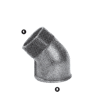 B2804-16-16 by AdaptAll | -16 Male BSPT x -16 Female BSP Solid | 45° Elbow | Malleable Iron