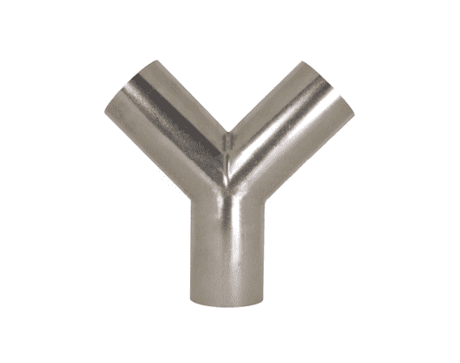 B28W-R150U Dixon Valve 316L Stainless Steel Sanitary Unpolished Weld True Wye - 1-1/2" Tube OD