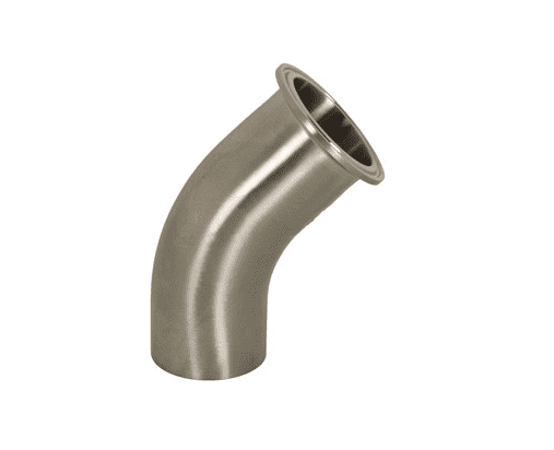B2KM-R250 Dixon Valve 316L Stainless Steel Sanitary Polished 45 deg. Clamp x Weld Elbow - 2-1/2" Tube OD