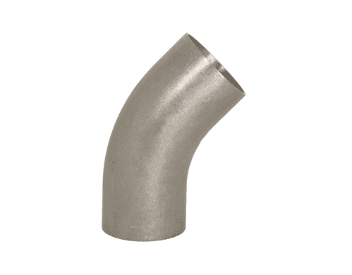 B2KS-G200U Dixon Valve 304 Stainless Steel Sanitary Unpolished 45 deg. Weld Elbow with Tangent - 2" Tube OD
