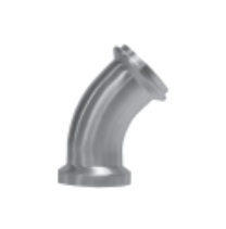 B2PI-G400 Dixon Valve 304 Stainless Steel Sanitary 45° Female I-Line x Male I-Line Elbow - 4" Tube OD