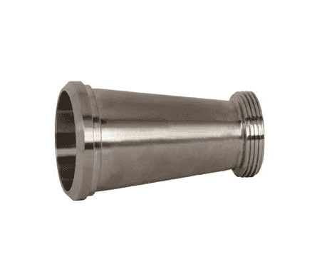 B3115F-G400300 Dixon Valve 304 Stainless Steel Sanitary Plain Bevel Seat x Threaded Bevel Seat Concentric Reducer - 4" x 3" Tube OD