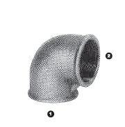 B3404-02-02 by AdaptAll | -02 Female BSP x -02 Female BSP Solid | Adapters | 90° Elbow | Malleable Iron
