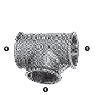 B4444-12 by AdaptAll | -12 Female BSP Solid | Tee | Malleable Iron