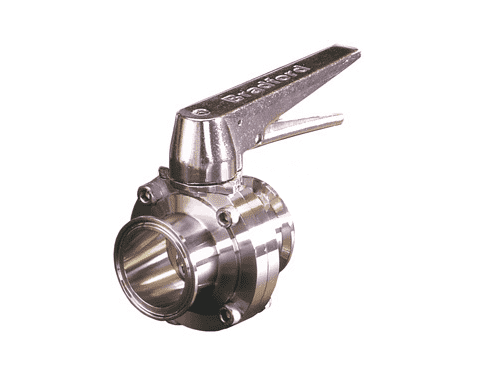 B5101E250CC-C Dixon Valve 2-1/2" 316L Stainless Steel Sanitary Clamp End Butterfly Valve with Trigger Handle and EPDM Seats